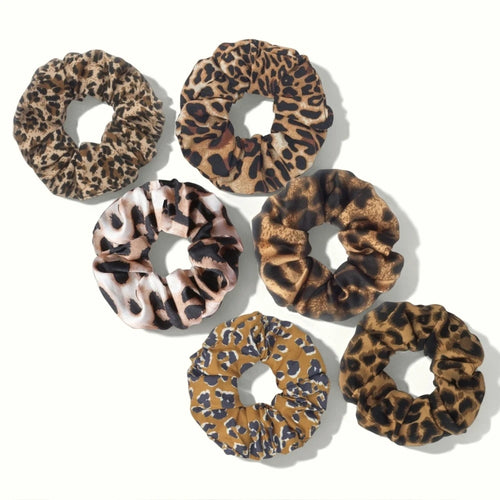 1/3/6pcs Leopard Print Scrunchies Hair Tie Rope hair Band Ponytail