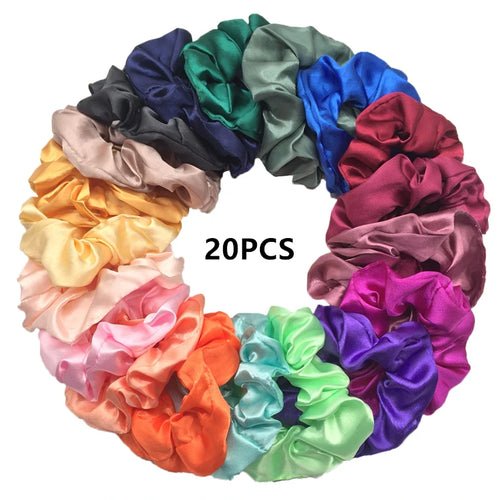 25/10//6pcs Satin Scrunchies Girls Elastic Hair Band Ponytail Holder