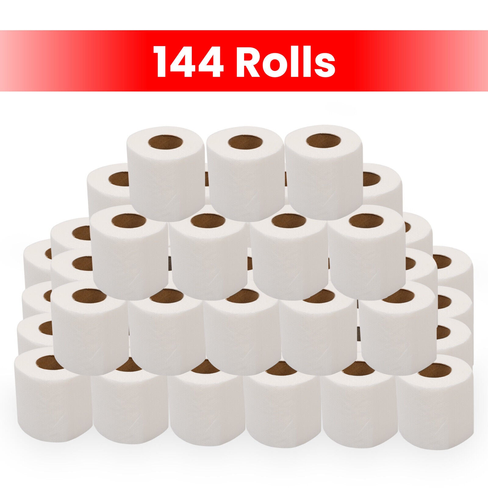 144X Luxury Toilet Rolls Bulk Paper Soft Roll White Quilted Embossed 2Ply Tissue