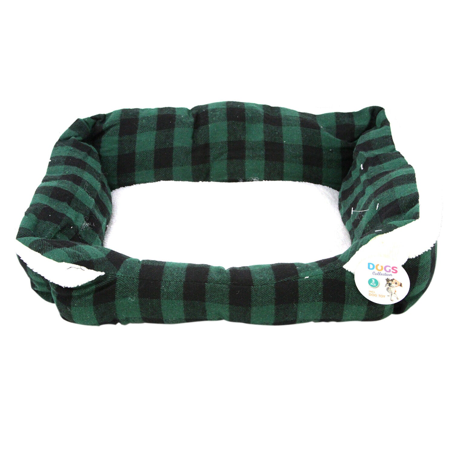 Pet Dog Bed Puppy Soft Warm Cushion Nest Basket Bed Blanket Toy Checked Medium