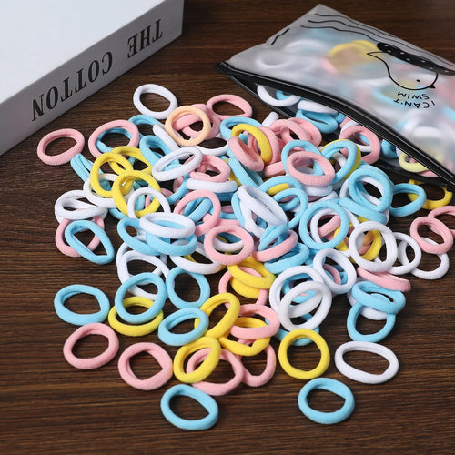 50/100Pcs Hair Bands for Children Colorful Nylon Scrunchie Hair Ties