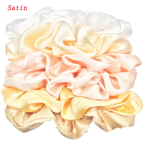 25/10//6pcs Satin Scrunchies Girls Elastic Hair Band Ponytail Holder