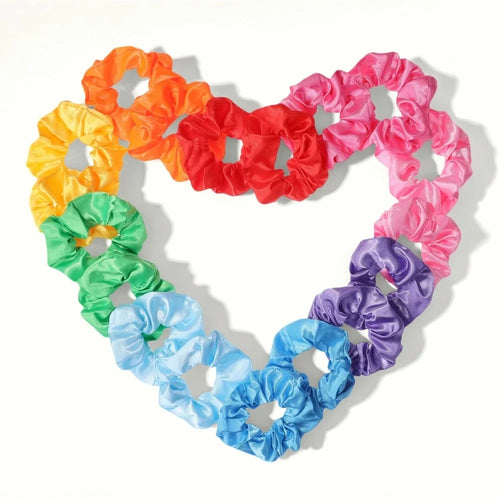 25/10//6pcs Satin Scrunchies Girls Elastic Hair Band Ponytail Holder