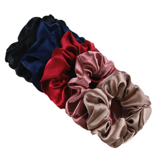 10/5pcs/lot Accessoires Women Girls Silky Satin Hair Scrunchies Solid