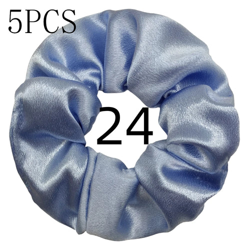10/5pcs/lot Accessoires Women Girls Silky Satin Hair Scrunchies Solid