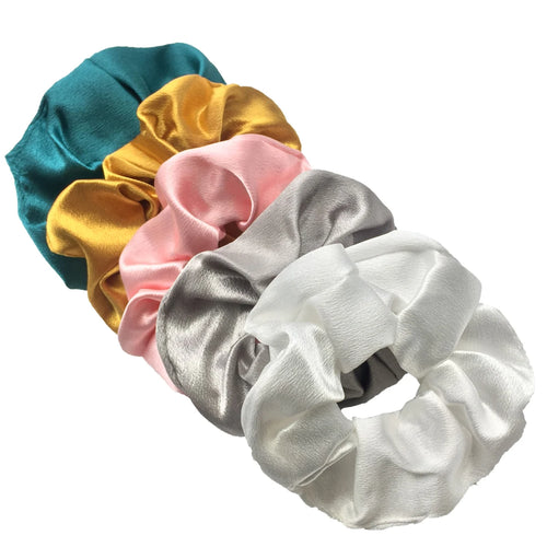 10/5pcs/lot Accessoires Women Girls Silky Satin Hair Scrunchies Solid
