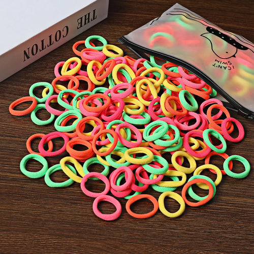 50/100Pcs Hair Bands for Children Colorful Nylon Scrunchie Hair Ties
