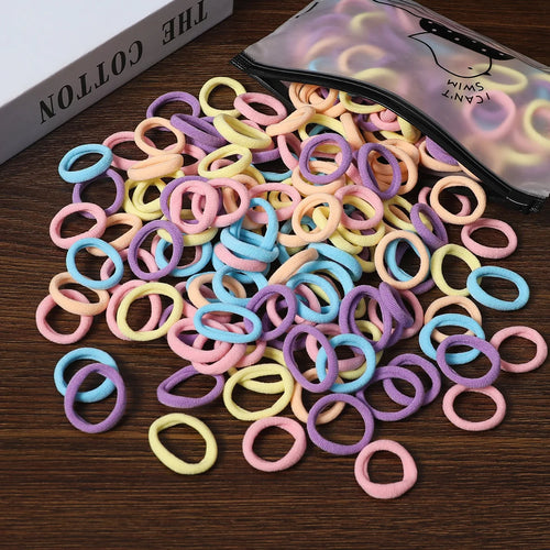 50/100Pcs Hair Bands for Children Colorful Nylon Scrunchie Hair Ties