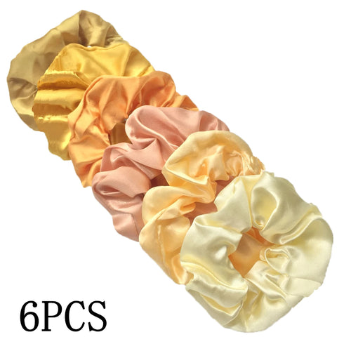 25/10//6pcs Satin Scrunchies Girls Elastic Hair Band Ponytail Holder