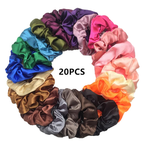 25/10//6pcs Satin Scrunchies Girls Elastic Hair Band Ponytail Holder
