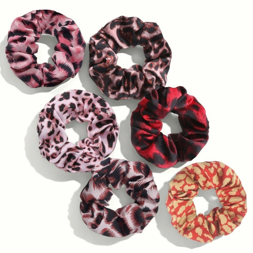 1/3/6pcs Leopard Print Scrunchies Hair Tie Rope hair Band Ponytail