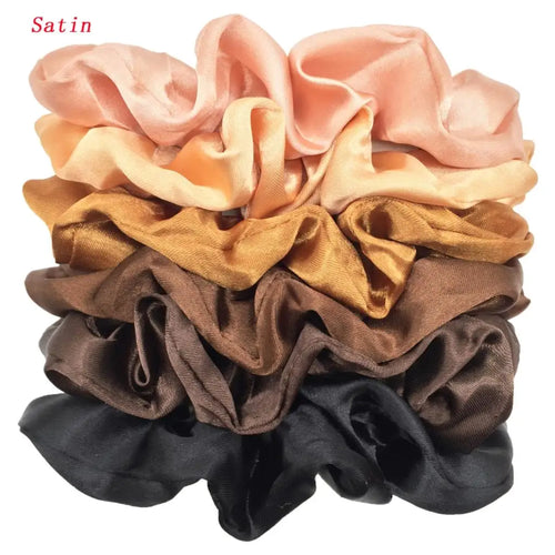 25/10//6pcs Satin Scrunchies Girls Elastic Hair Band Ponytail Holder