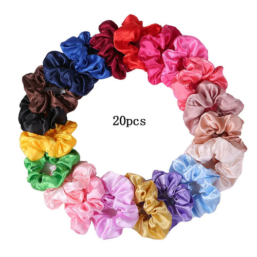 25/10//6pcs Satin Scrunchies Girls Elastic Hair Band Ponytail Holder