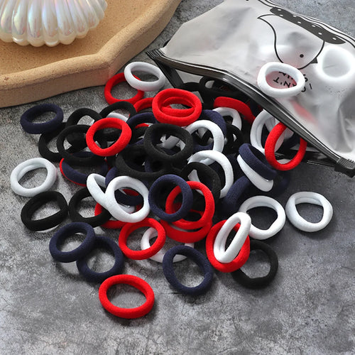 50/100Pcs Hair Bands for Children Colorful Nylon Scrunchie Hair Ties