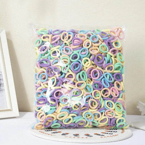 100PCS Colorful Basic Nylon Ealstic Hair Ties for Baby Girls Ponytail