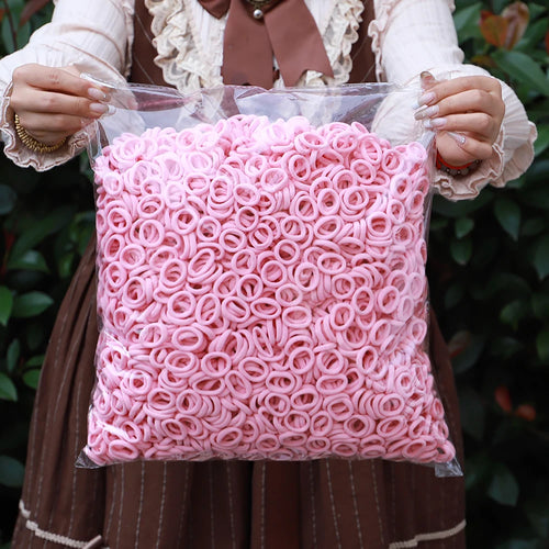 50PCS Colorful Basic Nylon Ealstic Hair Ties for Girls Ponytail Hold