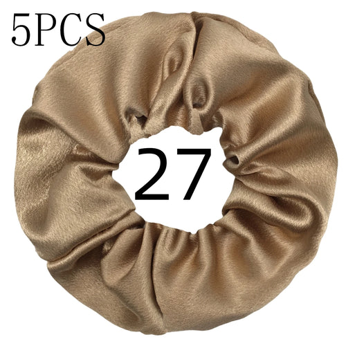 10/5pcs/lot Accessoires Women Girls Silky Satin Hair Scrunchies Solid