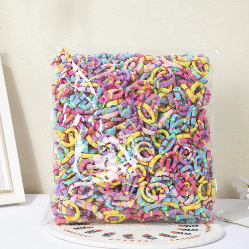 100PCS Colorful Basic Nylon Ealstic Hair Ties for Baby Girls Ponytail