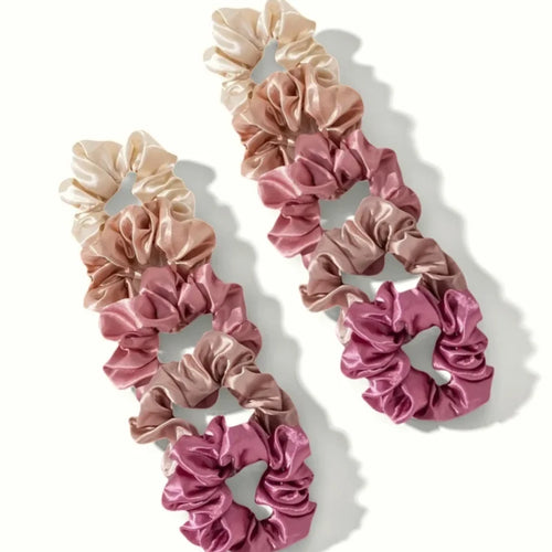 25/10//6pcs Satin Scrunchies Girls Elastic Hair Band Ponytail Holder