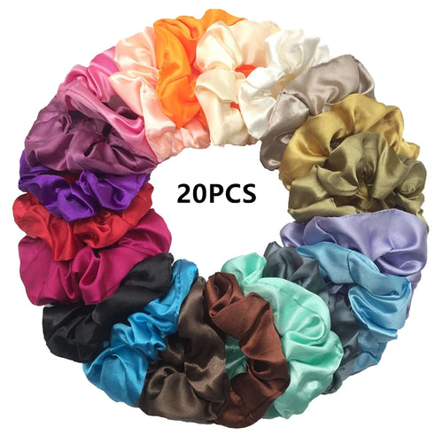 25/10//6pcs Satin Scrunchies Girls Elastic Hair Band Ponytail Holder