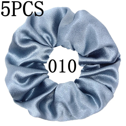 10/5pcs/lot Accessoires Women Girls Silky Satin Hair Scrunchies Solid