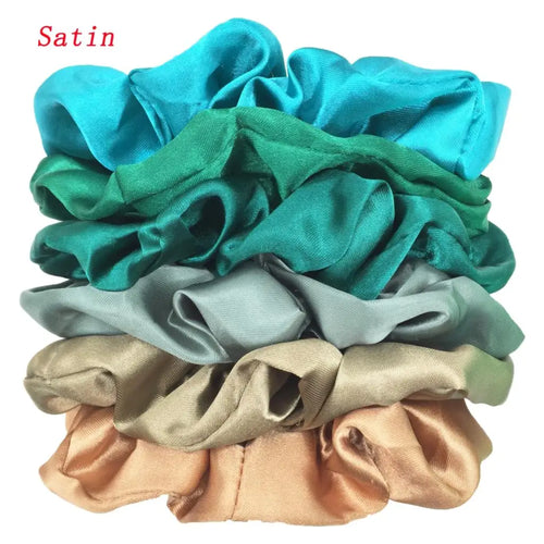 25/10//6pcs Satin Scrunchies Girls Elastic Hair Band Ponytail Holder