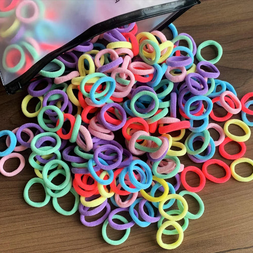 50/100Pcs Hair Bands for Children Colorful Nylon Scrunchie Hair Ties