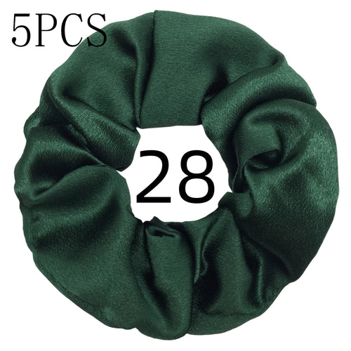 10/5pcs/lot Accessoires Women Girls Silky Satin Hair Scrunchies Solid