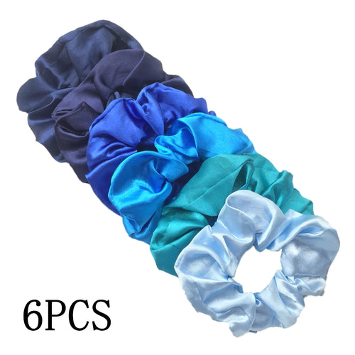 25/10//6pcs Satin Scrunchies Girls Elastic Hair Band Ponytail Holder