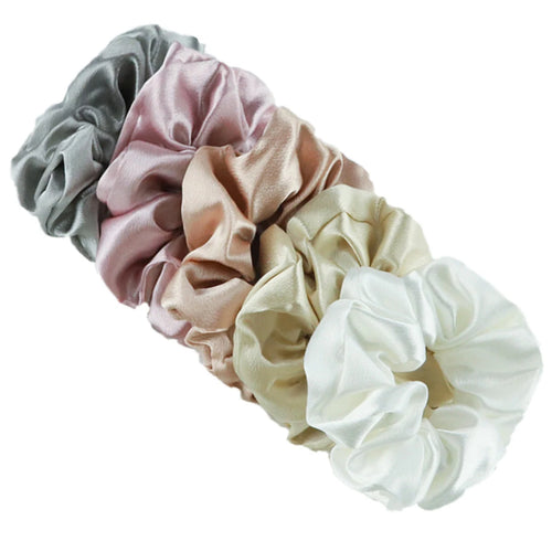 10/5pcs/lot Accessoires Women Girls Silky Satin Hair Scrunchies Solid