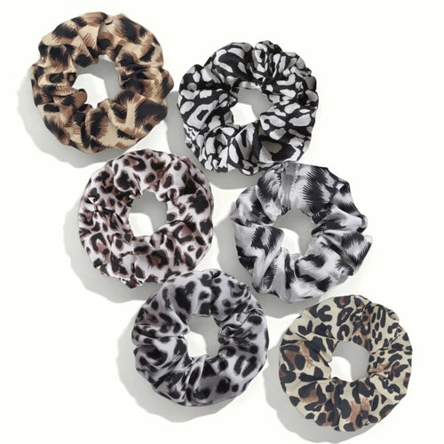 1/3/6pcs Leopard Print Scrunchies Hair Tie Rope hair Band Ponytail