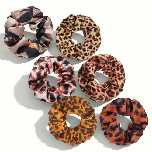 1/3/6pcs Leopard Print Scrunchies Hair Tie Rope hair Band Ponytail