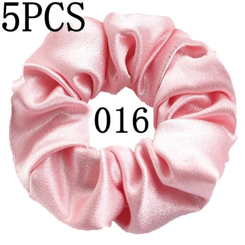 10/5pcs/lot Accessoires Women Girls Silky Satin Hair Scrunchies Solid