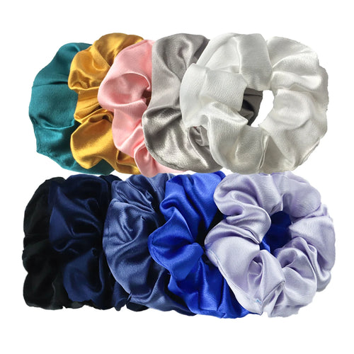 10/5pcs/lot Accessoires Women Girls Silky Satin Hair Scrunchies Solid
