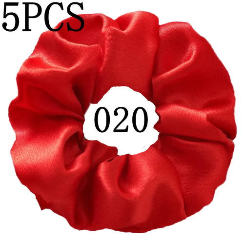 10/5pcs/lot Accessoires Women Girls Silky Satin Hair Scrunchies Solid