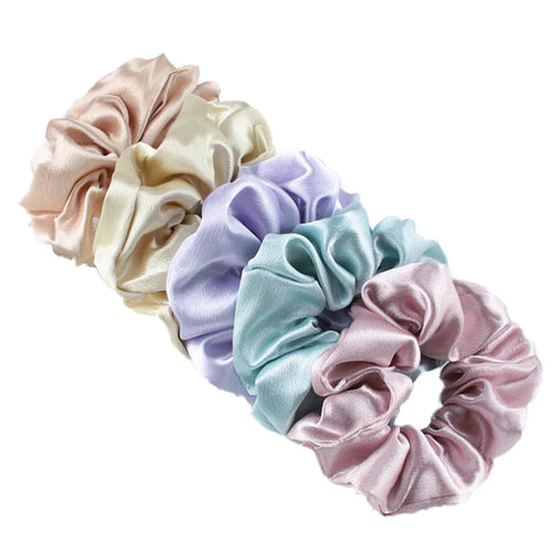 10/5pcs/lot Accessoires Women Girls Silky Satin Hair Scrunchies Solid