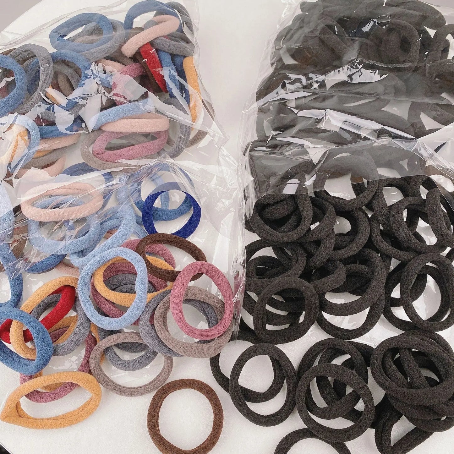 50PCS/Set New Women Girls Candy Colors Nylon Basic Scrunchie Hair Tie