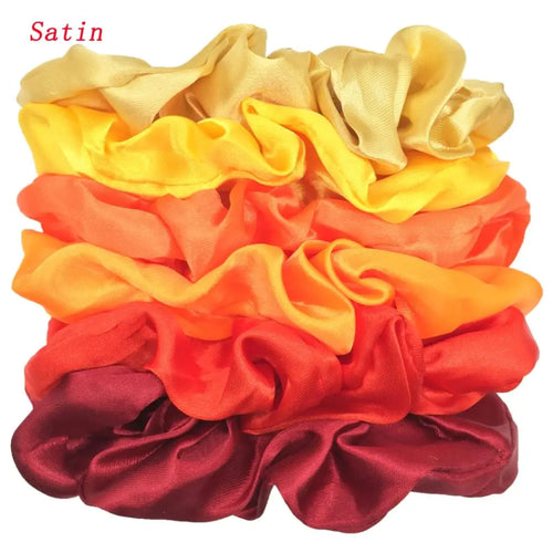 25/10//6pcs Satin Scrunchies Girls Elastic Hair Band Ponytail Holder