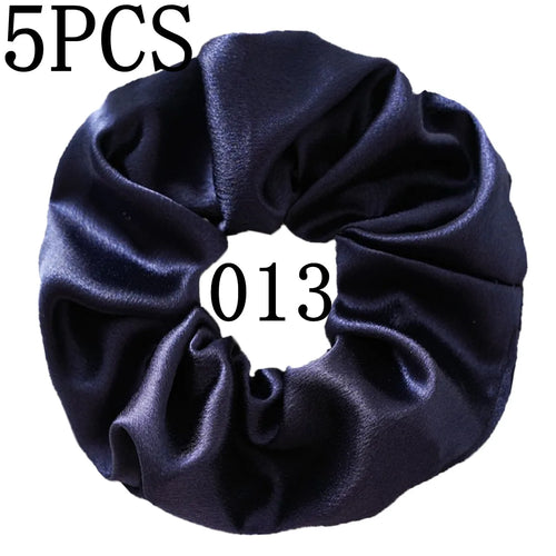 10/5pcs/lot Accessoires Women Girls Silky Satin Hair Scrunchies Solid