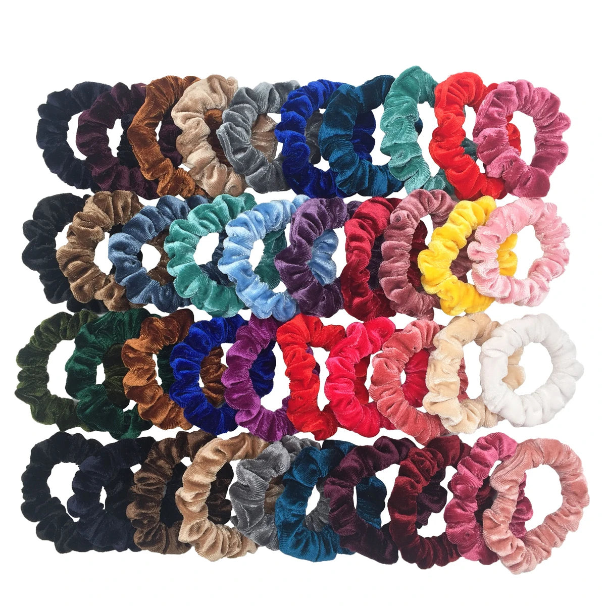 10pcs/pack Women Colorful Velvet Scrunchies Elastic Hair Bands Solid
