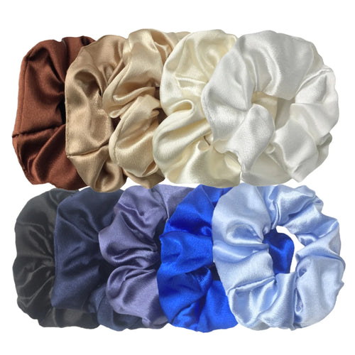 10/5pcs/lot Accessoires Women Girls Silky Satin Hair Scrunchies Solid