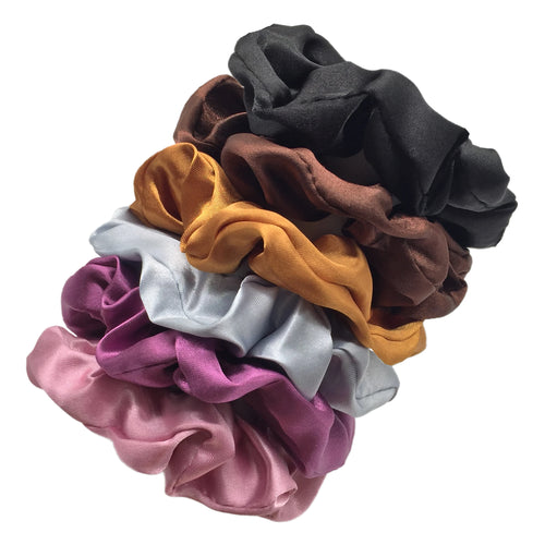 25/10//6pcs Satin Scrunchies Girls Elastic Hair Band Ponytail Holder