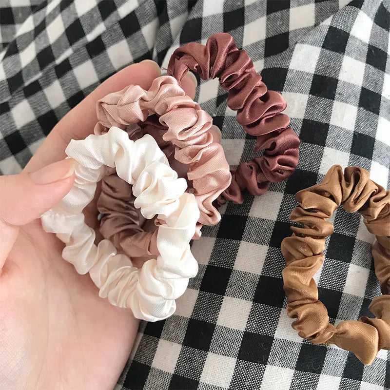 6Pcs Elegant Hair Scrunchies Women Minimalist Simulation Silk Hair