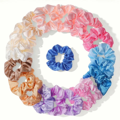 25/10//6pcs Satin Scrunchies Girls Elastic Hair Band Ponytail Holder