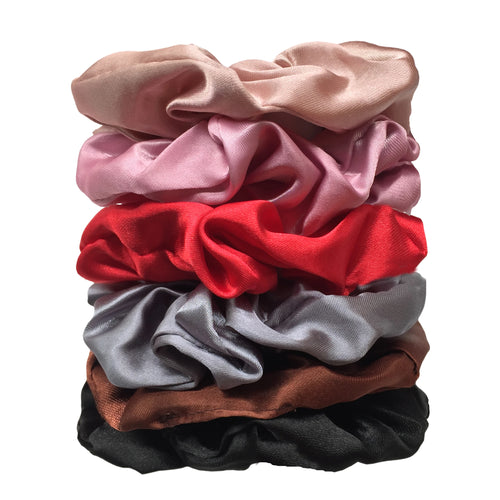 25/10//6pcs Satin Scrunchies Girls Elastic Hair Band Ponytail Holder