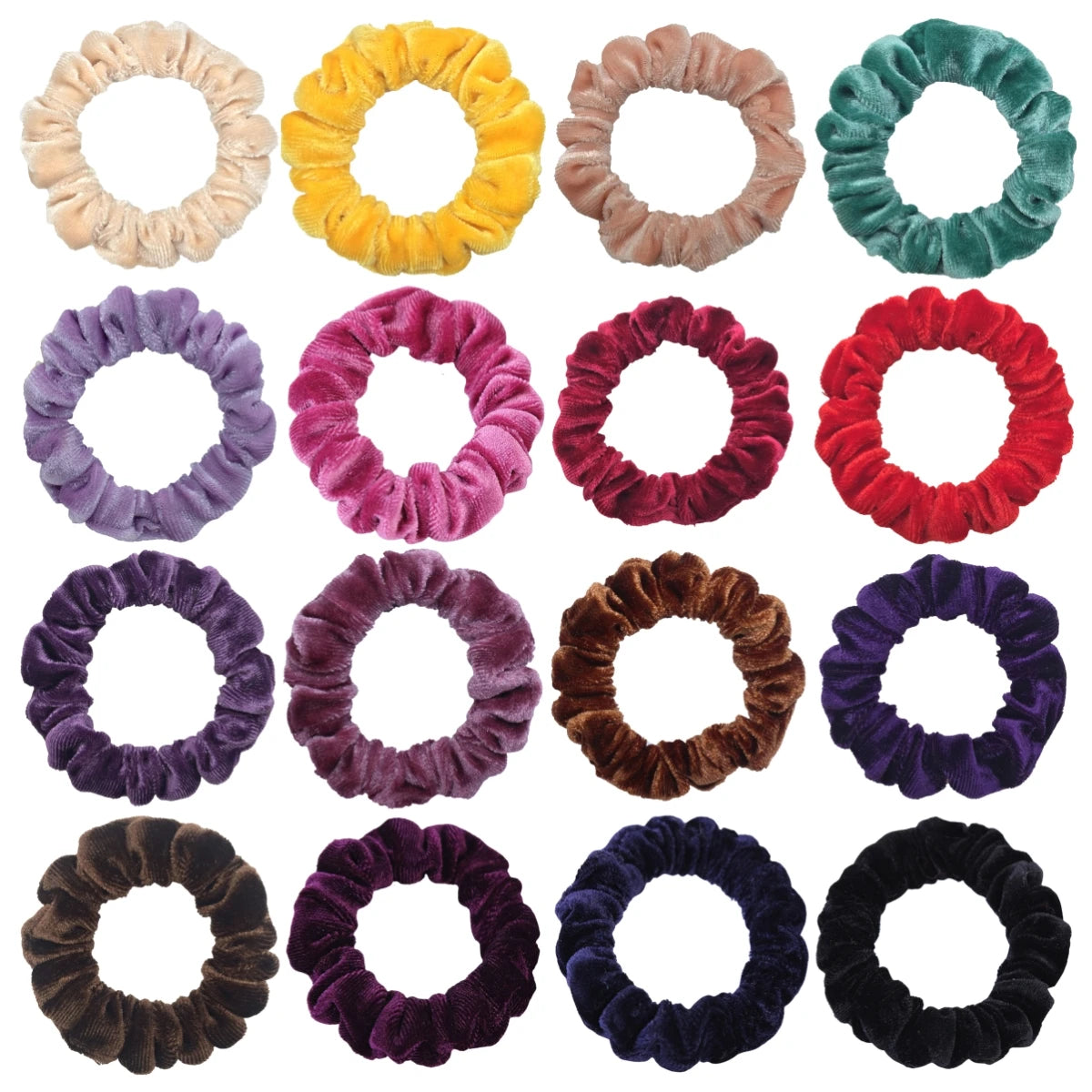 10pcs/pack Women Colorful Velvet Scrunchies Elastic Hair Bands Solid