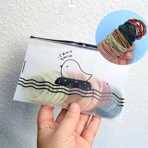 New 100PCS/Set Women 5CM Basic Nylon Elastic Hair Bands Ponytail Hair