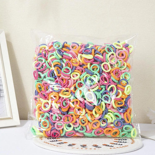 100PCS Colorful Basic Nylon Ealstic Hair Ties for Baby Girls Ponytail
