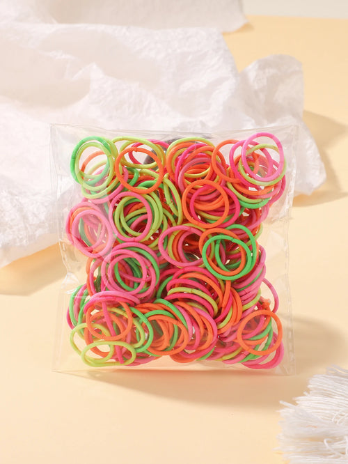 100 Pcs/Lot 2cm Hair Ties Gum Colorful Nylon Rubber Band Rope Doll