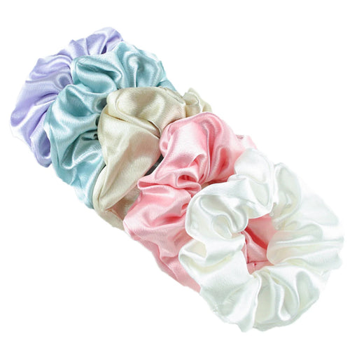 10/5pcs/lot Accessoires Women Girls Silky Satin Hair Scrunchies Solid